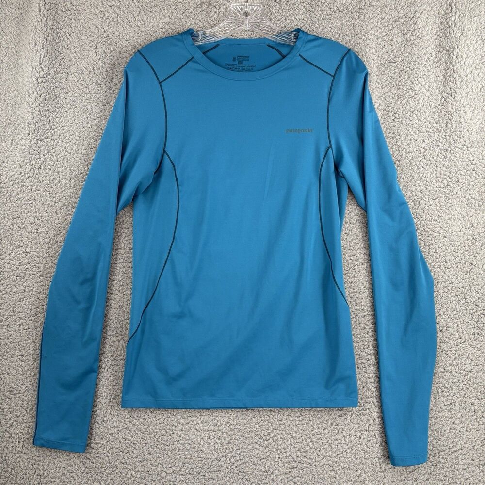 Patagonia Men's Extra Small XS Long-Sleeved Polyester Cool Daily Blue Shirt